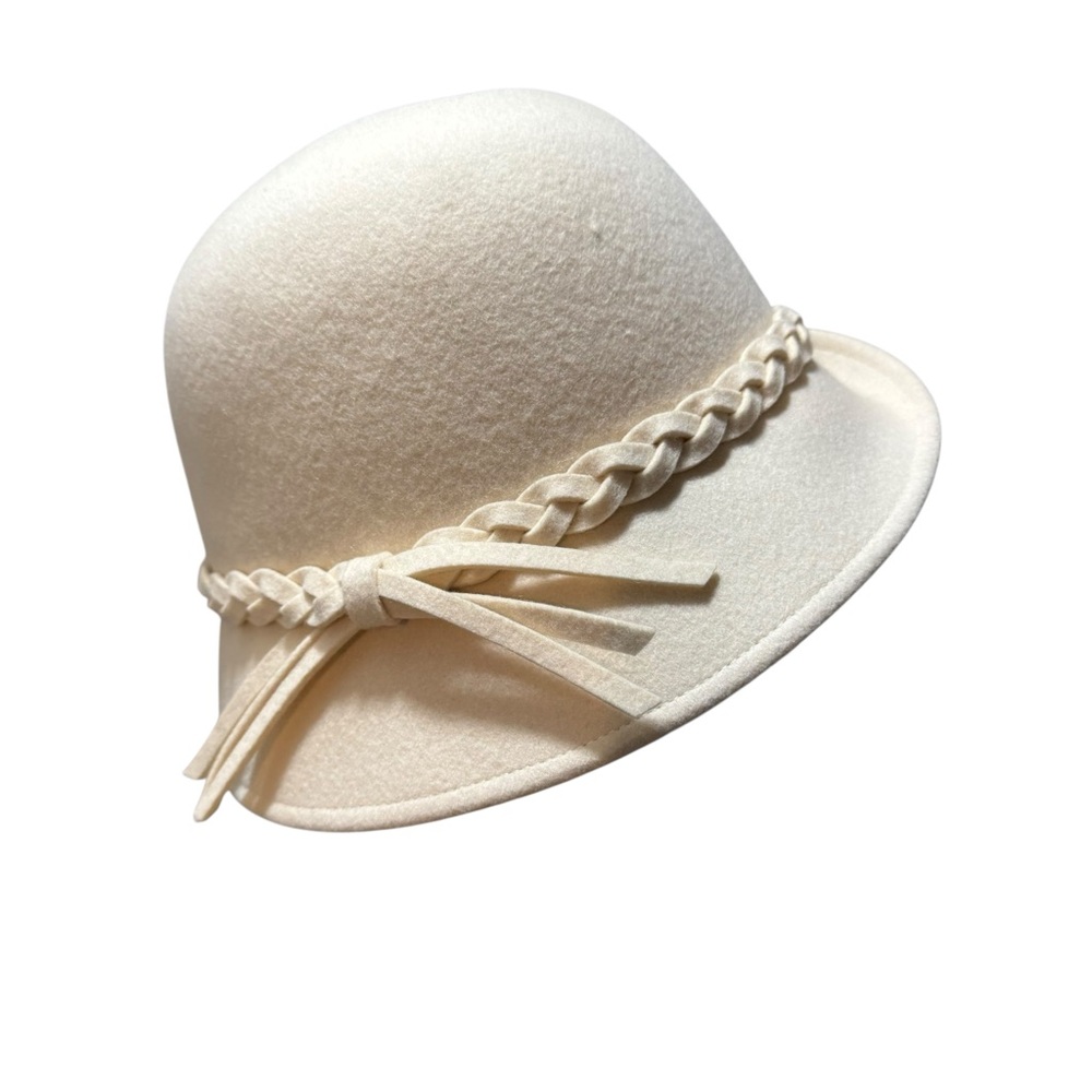 Collection XIIX Cream Braided Felt Cloche Hat - Picture 4 of 8